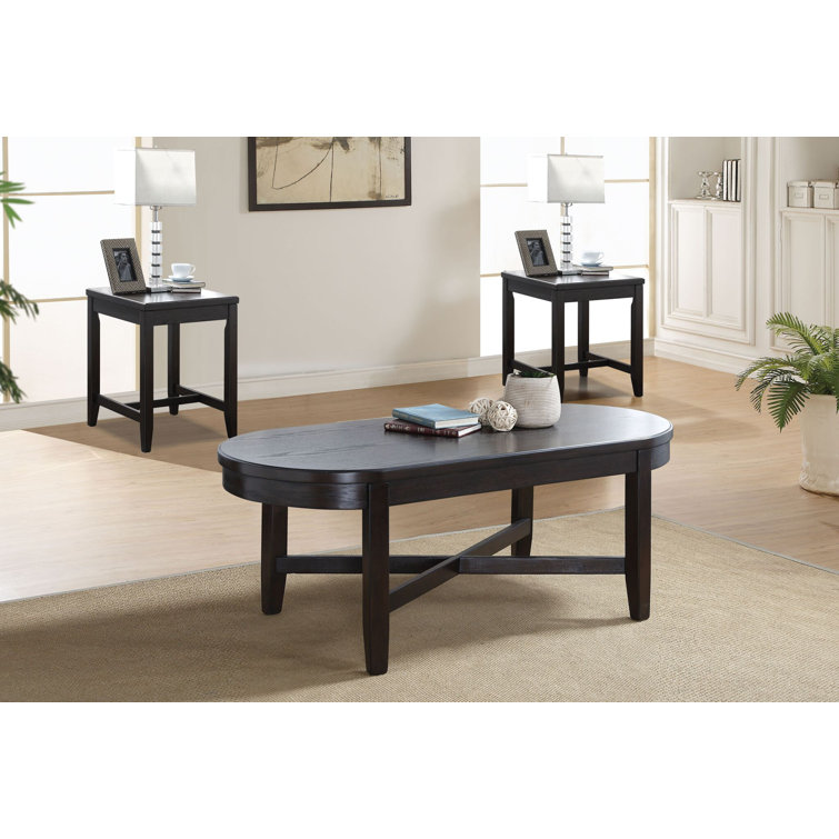 Gracie Oaks Crawford Office Home Wooden Utility 3 Piece Coffee Table